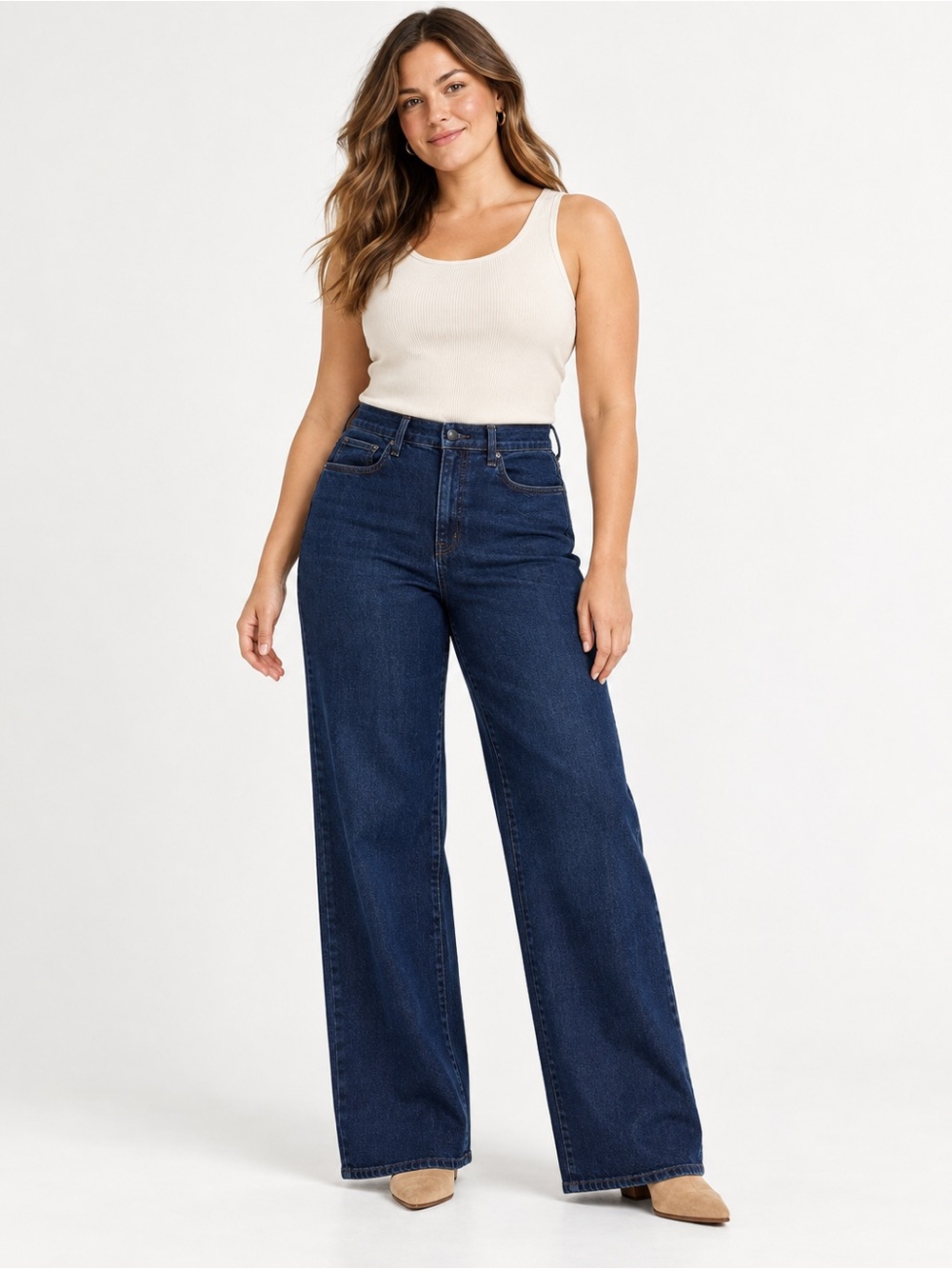 Joe’s Jeans The Mia High Rise Wide Leg Jeans 33 Dark Indigo Stretch